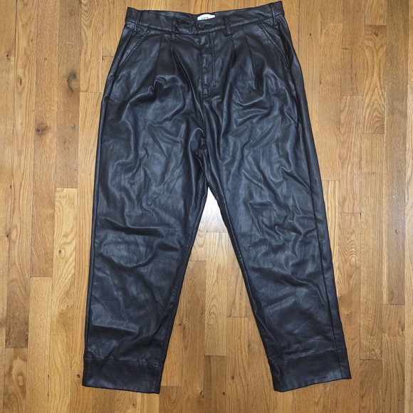 Pistola X Revolve Kellin Pleated Cropped Faux Leather Trouser - Picture 1 of 11
